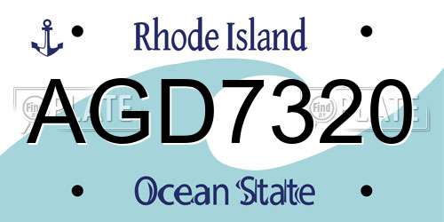 AGD7320 Rhode Island License Plate