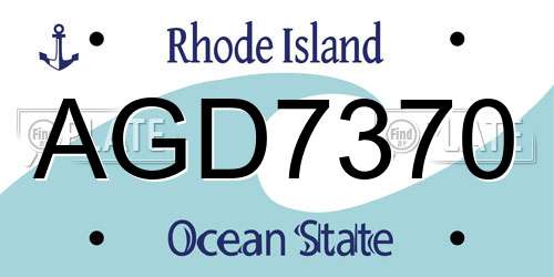 AGD7370 Rhode Island License Plate