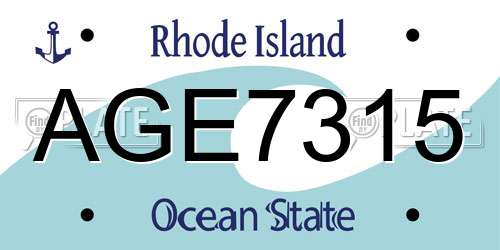 AGE7315 Rhode Island License Plate