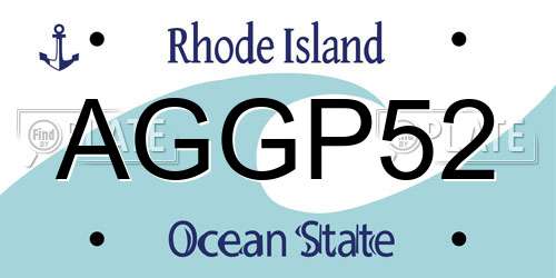 AGGP52 Rhode Island License Plate