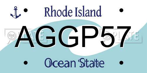 AGGP57 Rhode Island License Plate
