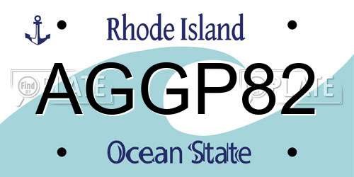 AGGP82 Rhode Island License Plate