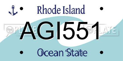 AGI551 Rhode Island License Plate