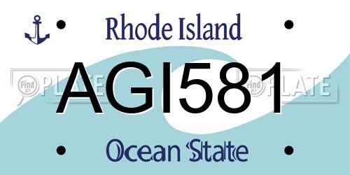 AGI581 Rhode Island License Plate
