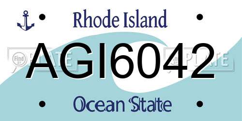 AGI6042 Rhode Island License Plate