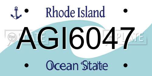 AGI6047 Rhode Island License Plate