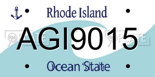 AGI9015 Rhode Island License Plate