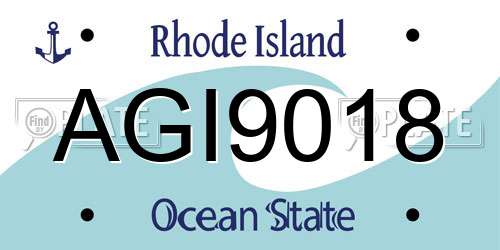 AGI9018 Rhode Island License Plate