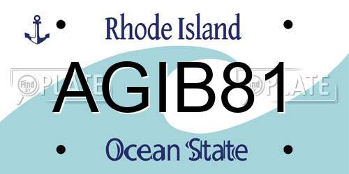 AGIB81 Rhode Island License Plate