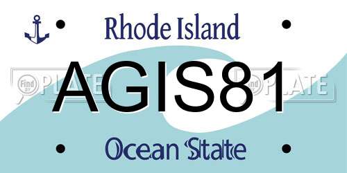 AGIS81 Rhode Island License Plate