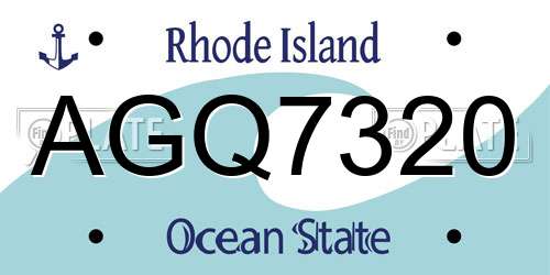 AGQ7320 Rhode Island License Plate