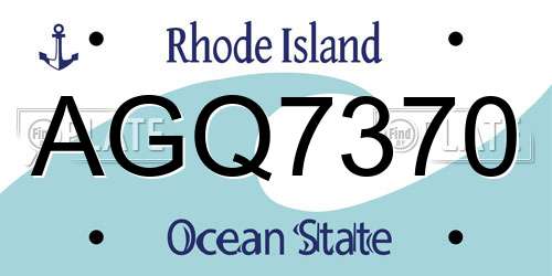 AGQ7370 Rhode Island License Plate