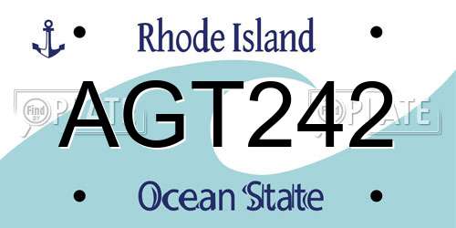 AGT242 Rhode Island License Plate