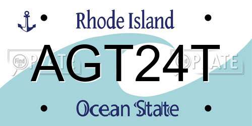 AGT24T Rhode Island License Plate