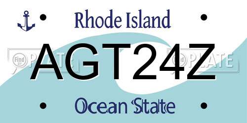AGT24Z Rhode Island License Plate