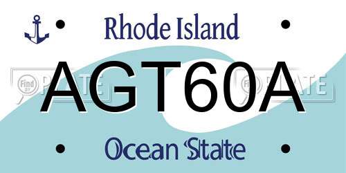 AGT60A Rhode Island License Plate