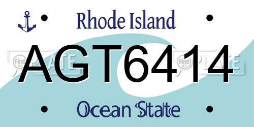 AGT6414 Rhode Island License Plate