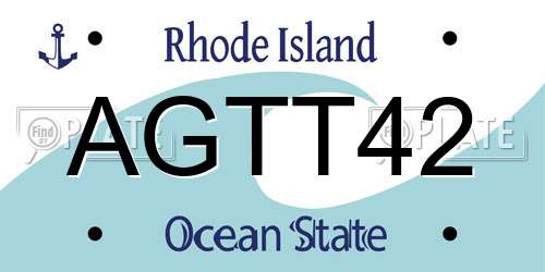 AGTT42 Rhode Island License Plate