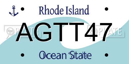 AGTT47 Rhode Island License Plate
