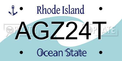 AGZ24T Rhode Island License Plate