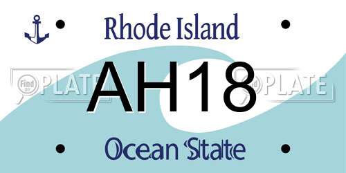 AH18 Rhode Island License Plate