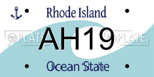 AH19 Rhode Island License Plate