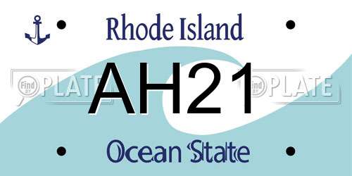 AH21 Rhode Island License Plate
