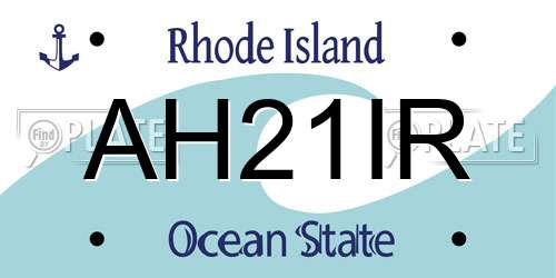 AH21IR Rhode Island License Plate