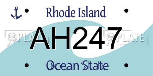 AH247 Rhode Island License Plate