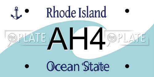 AH4 Rhode Island License Plate