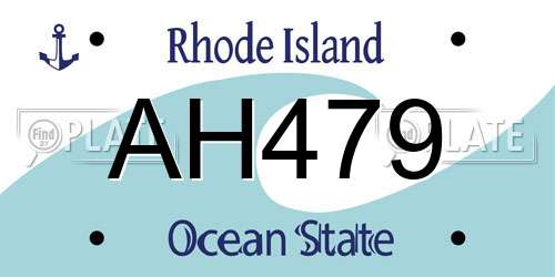 AH479 Rhode Island License Plate