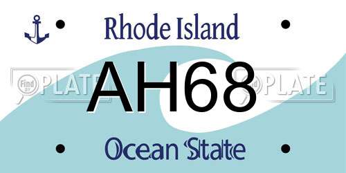AH68 Rhode Island License Plate