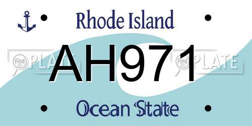 AH971 Rhode Island License Plate