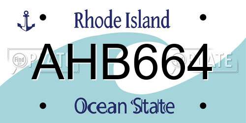 AHB664 Rhode Island License Plate