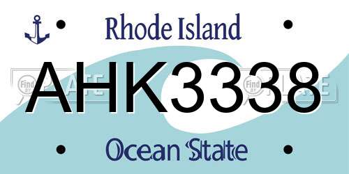 AHK3338 Rhode Island License Plate