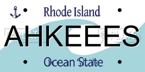 AHKEEES Rhode Island License Plate