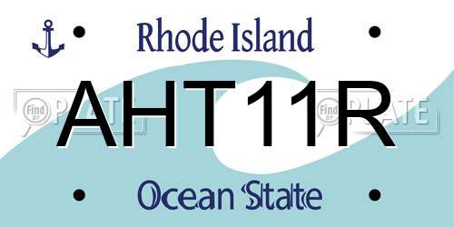 AHT11R Rhode Island License Plate