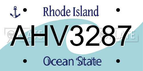 AHV3287 Rhode Island License Plate