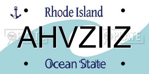 AHVZIIZ Rhode Island License Plate