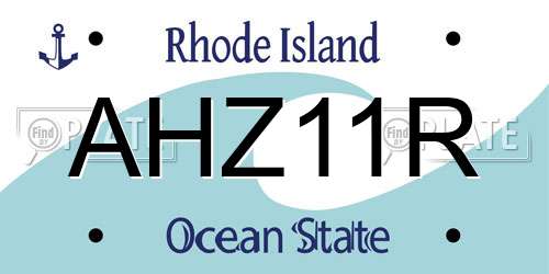 AHZ11R Rhode Island License Plate