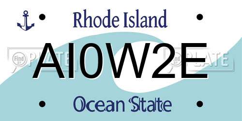 AI0W2E Rhode Island License Plate