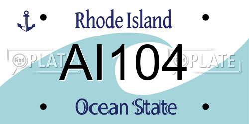 AI104 Rhode Island License Plate