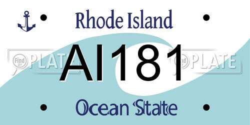 AI181 Rhode Island License Plate