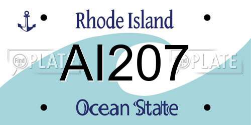 AI207 Rhode Island License Plate