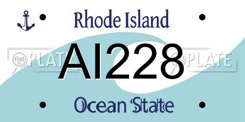 AI228 Rhode Island License Plate