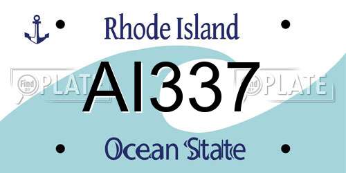 AI337 Rhode Island License Plate