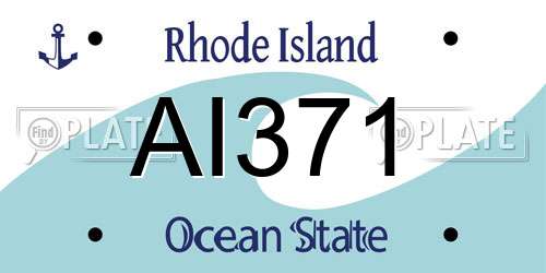 AI371 Rhode Island License Plate