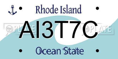 AI3T7C Rhode Island License Plate