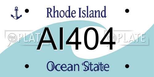 AI404 Rhode Island License Plate