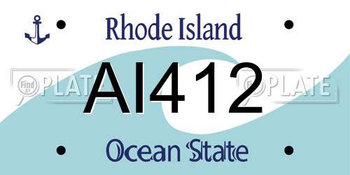 AI412 Rhode Island License Plate